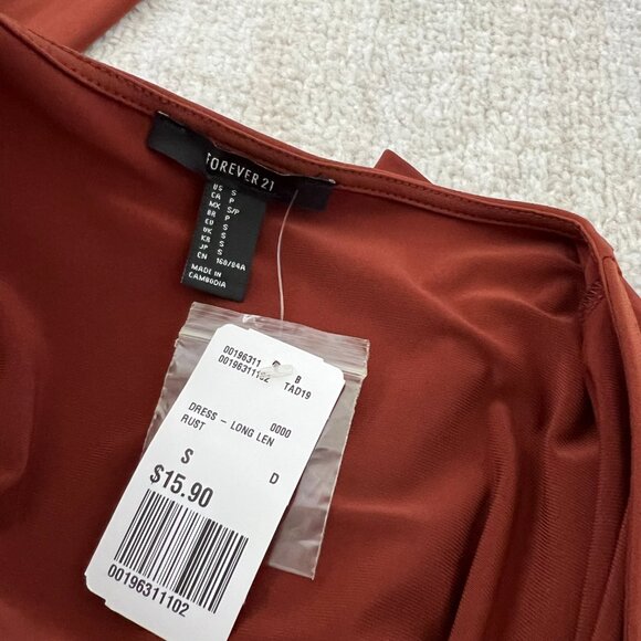 NWT Forever 21 Boho Summer Wrap Long Sleeve Dress S - Picture 2 of 8